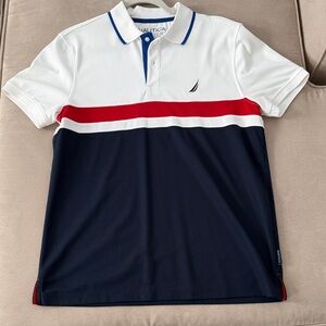 Nautica Men's Polo in White, Red, and Navy